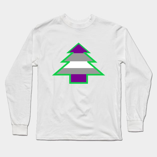 Graysexual Pride: Christmas Tree Long Sleeve T-Shirt by DisneyFanatic23